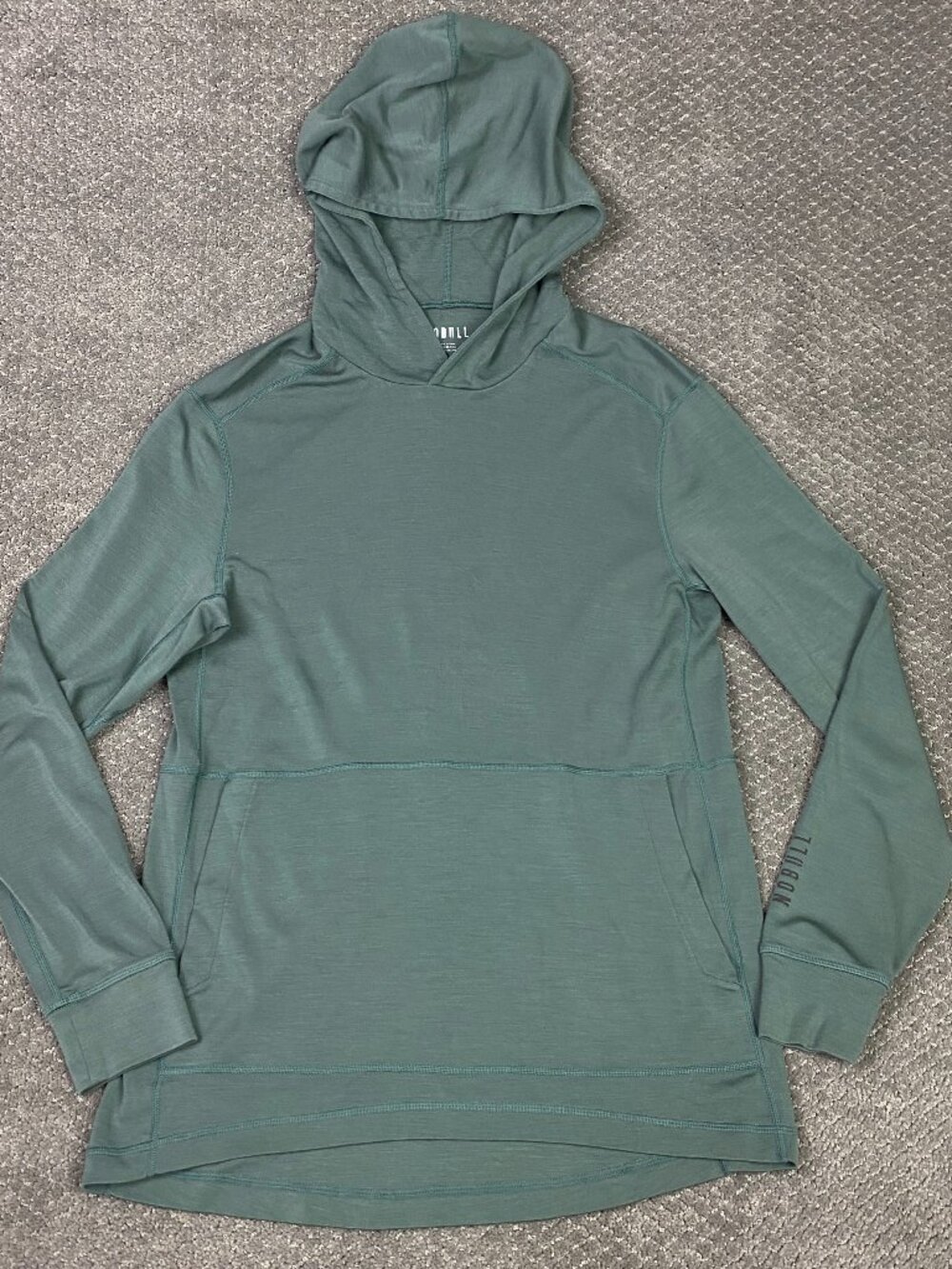 Men's Teal Green Hooded Long-Sleeve Shirt
